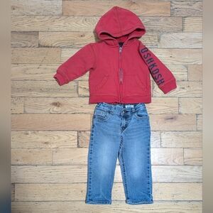 EUC OshKosh B'gosh Hoodie & Jeans 18 M *R22